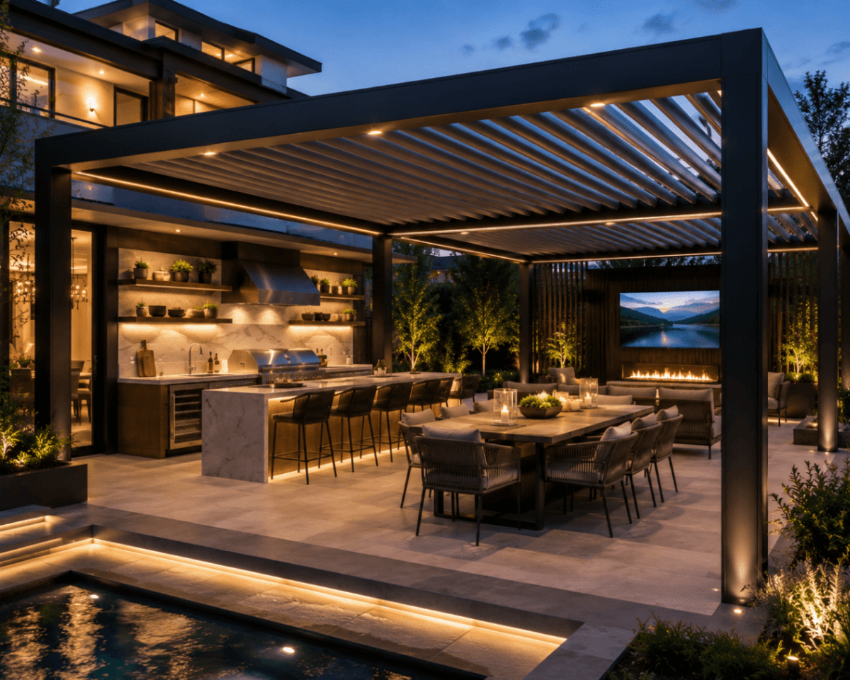 Outdoor Kitchen Pergolas — Atlanta Pergola outdoor living system